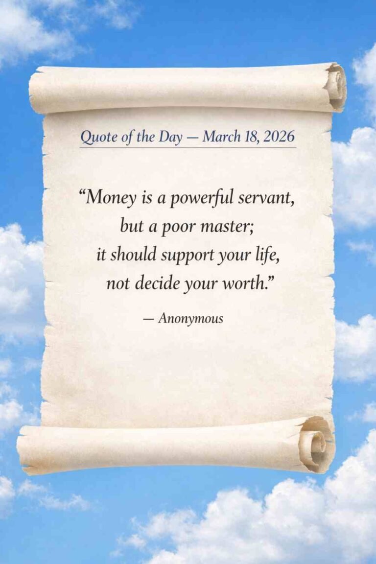 Today's Quote of the Day from Anonymous - March 18th 2026