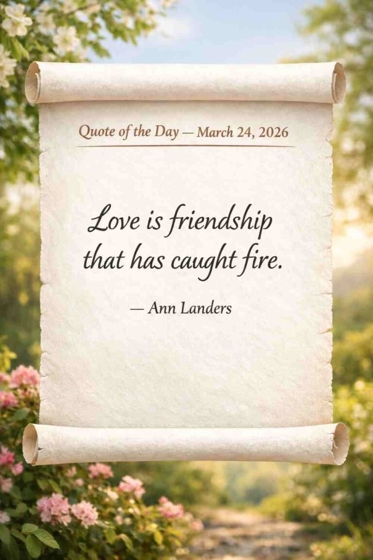 Today's Quote of the Day from Anne Landers - March 24th 2026