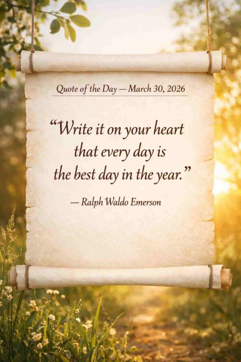 Today's Quote of the Day from Ralph Waldo Emerson- March 30th 2026