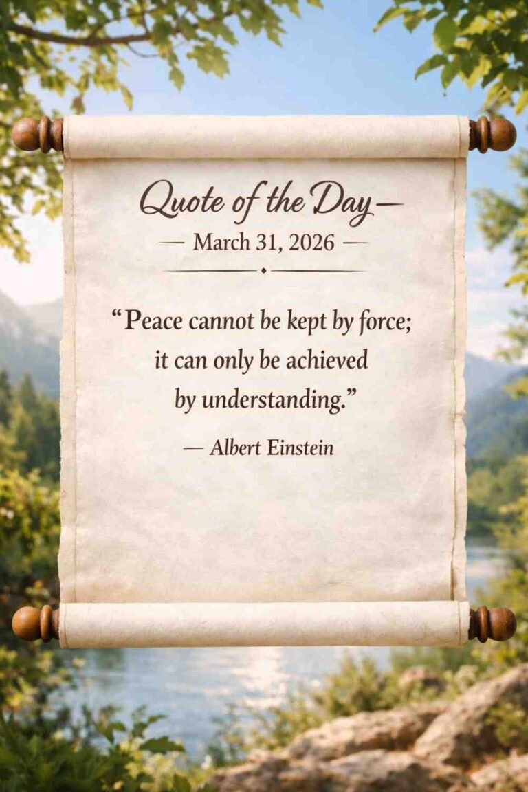 Today's Quote of the Day from Albert Einstein - March 31st 2026