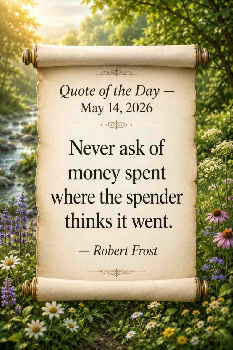 Today's Quote of the Day from Robert Frost - May 14th 2026