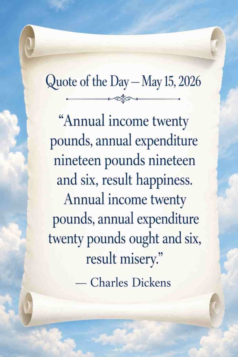 Today's Quote of the Day from Charles Dickens - May 15th 2026