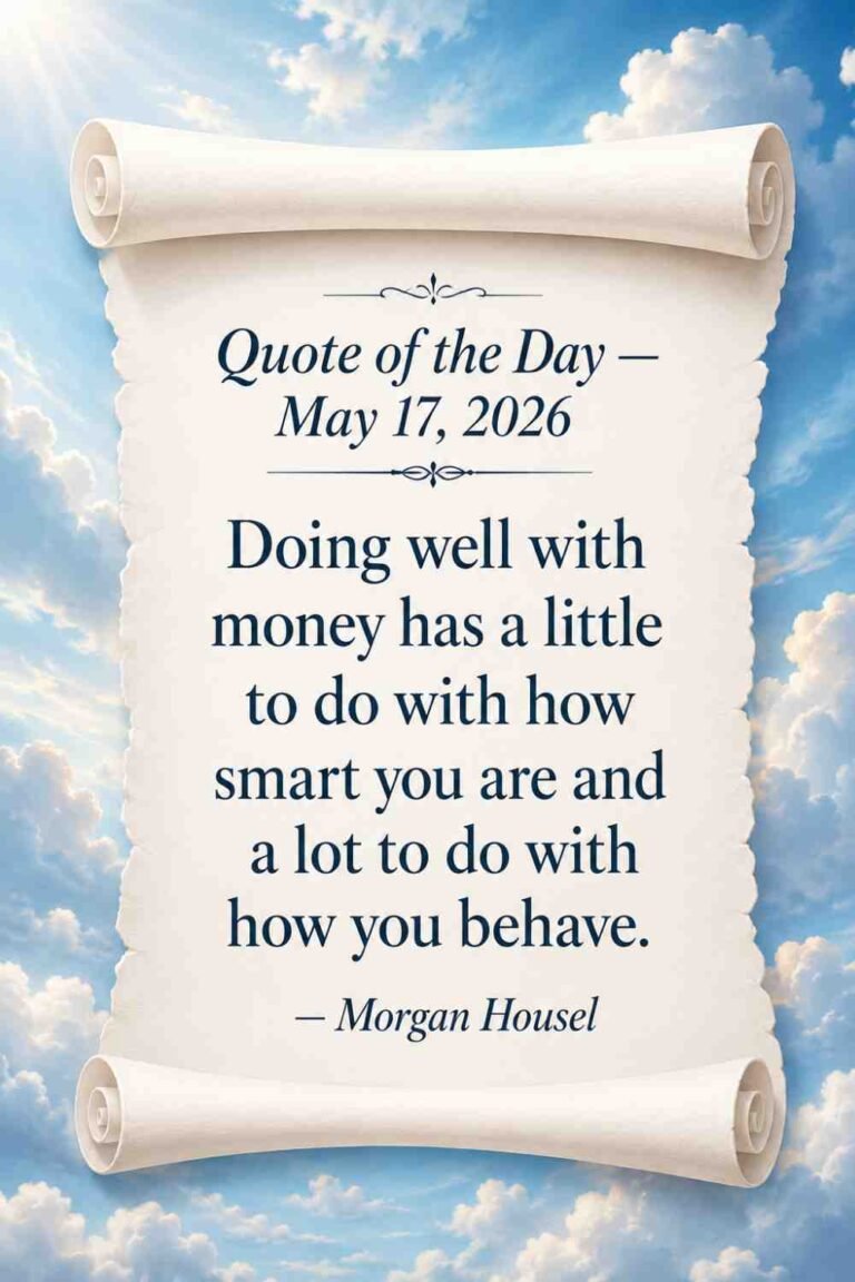 Today's Quote of the Day from Morgan Housel - May 17th 2026