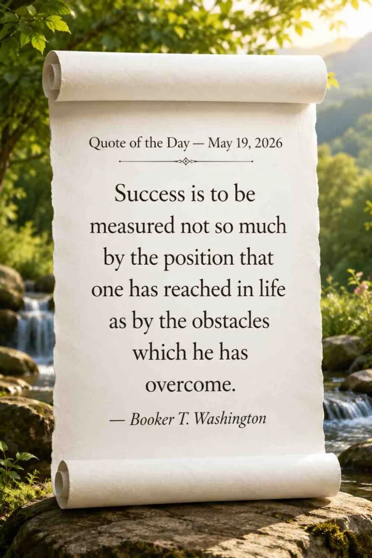 Today's Quote of the Day from Booker Washington - May 19th 2026