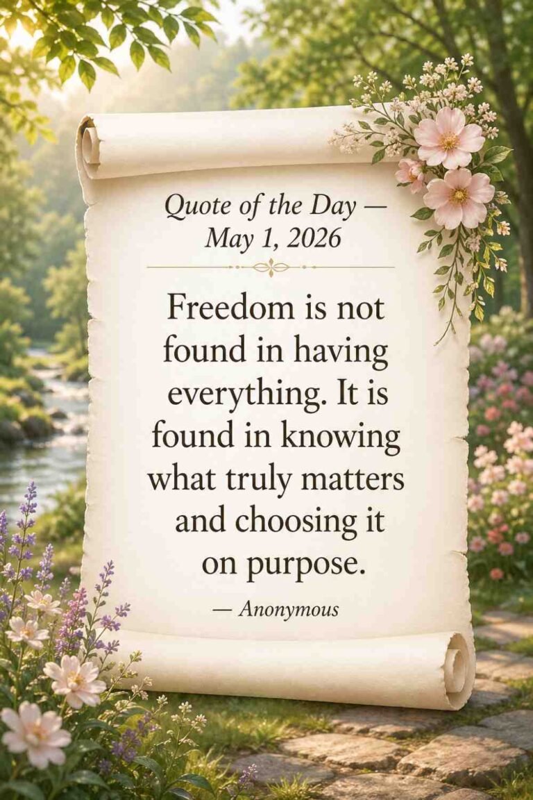Today's Quote of the Day from Anonymous - May 1st 2026