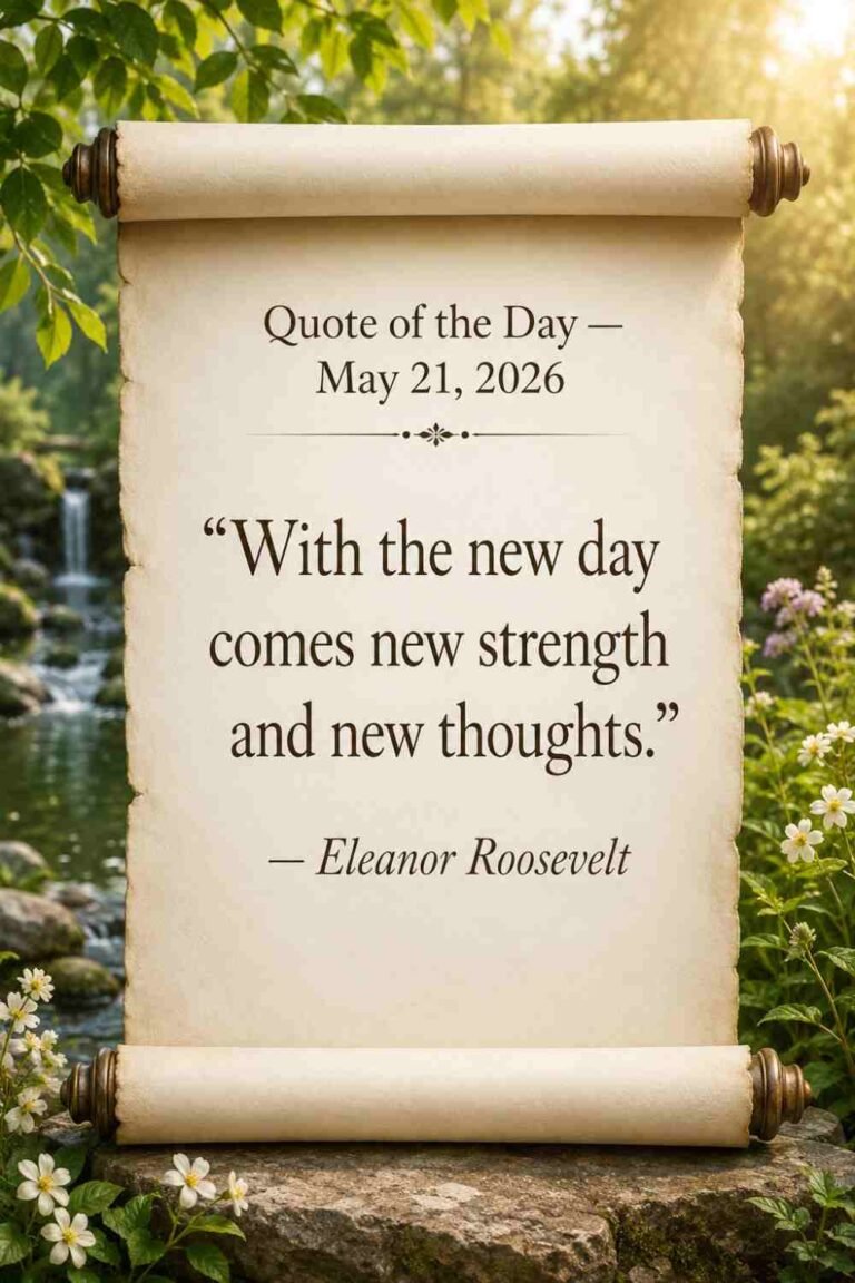 Today's Quote of the Day from Eleanor Roosevelt - May 21st 2026