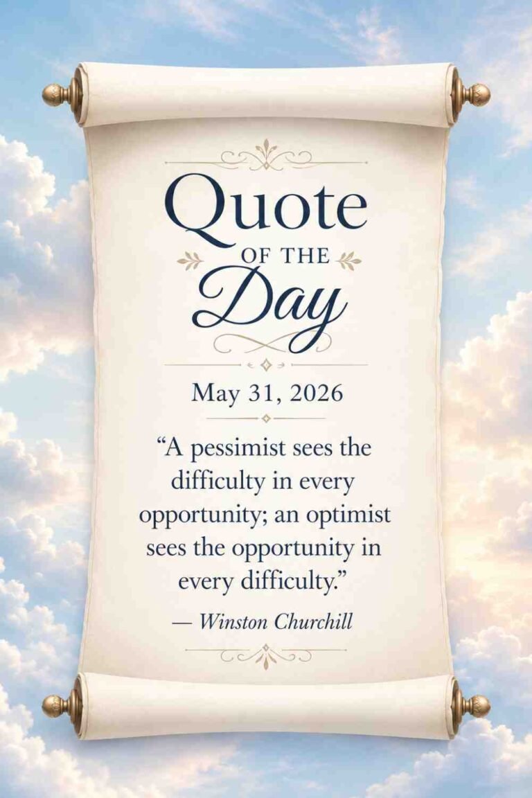 Today's Quote of the Day from Winston Churchill - May 31st 2026
