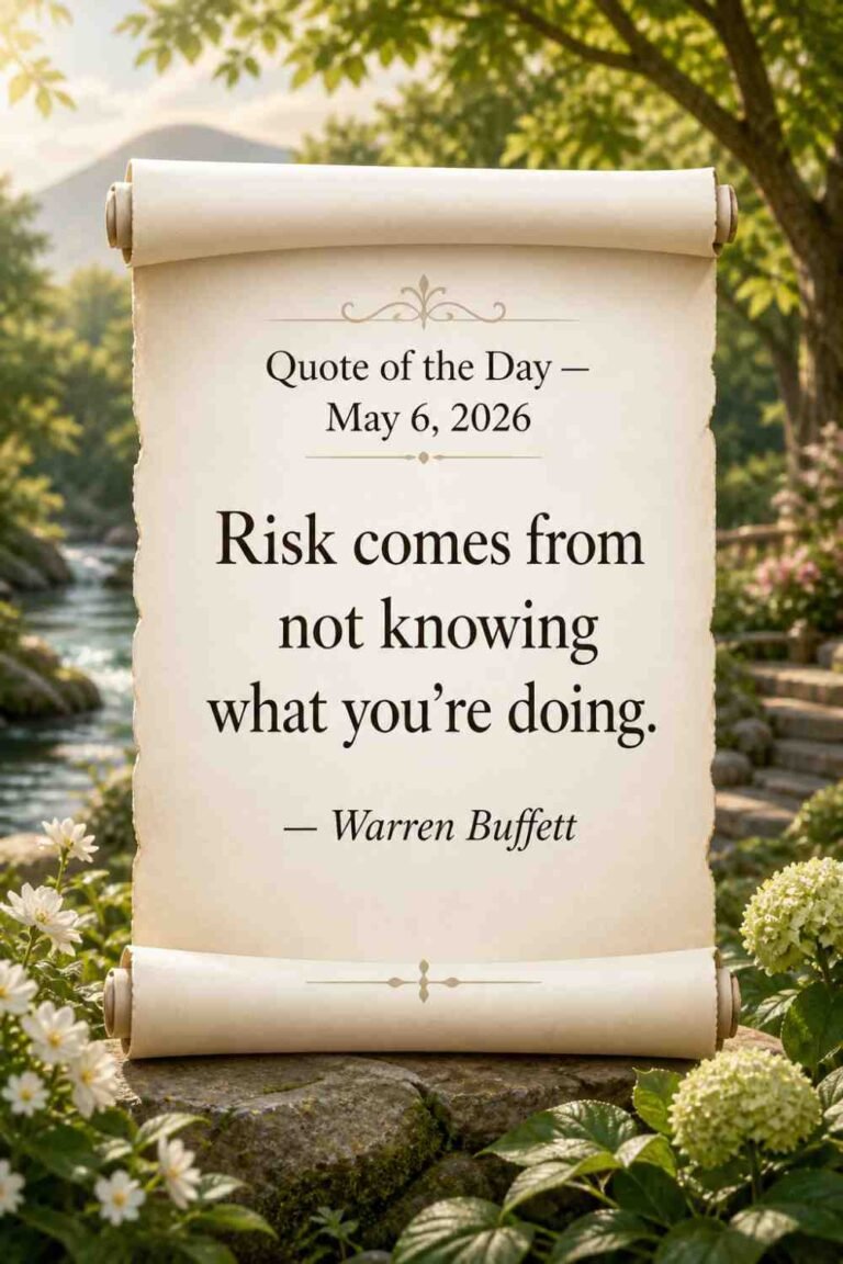 Today's Quote of the Day from Warren Buffet - May 6th 2026