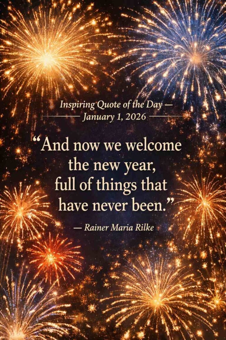 Today's Quote of the Day from Rainer Maria Rilke - January 1st 2026