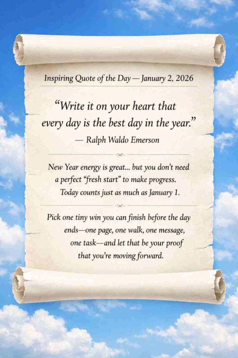Today's Quote of the Day from Ralph Waldo Emerson - January 2nd 2026