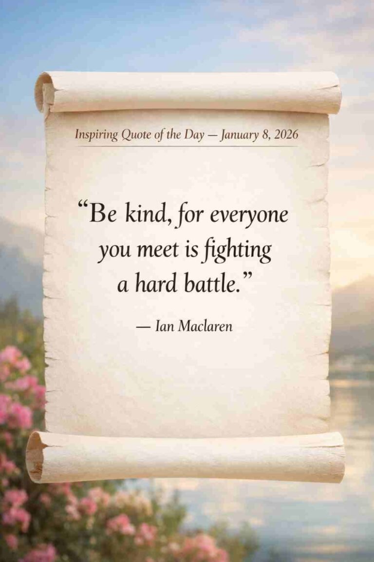 Today's Quote of the Day from Ian Maclaren - January 8th 2026