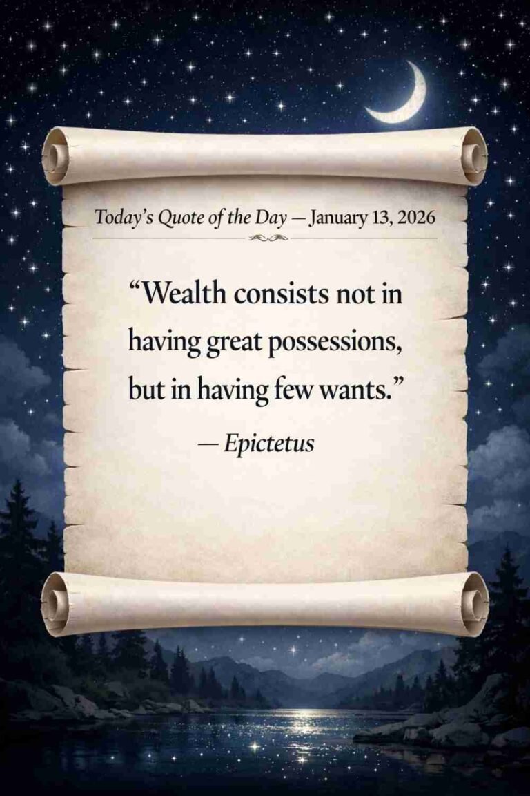 Today's Quote of the Day from Epictetus - January 13th 2026