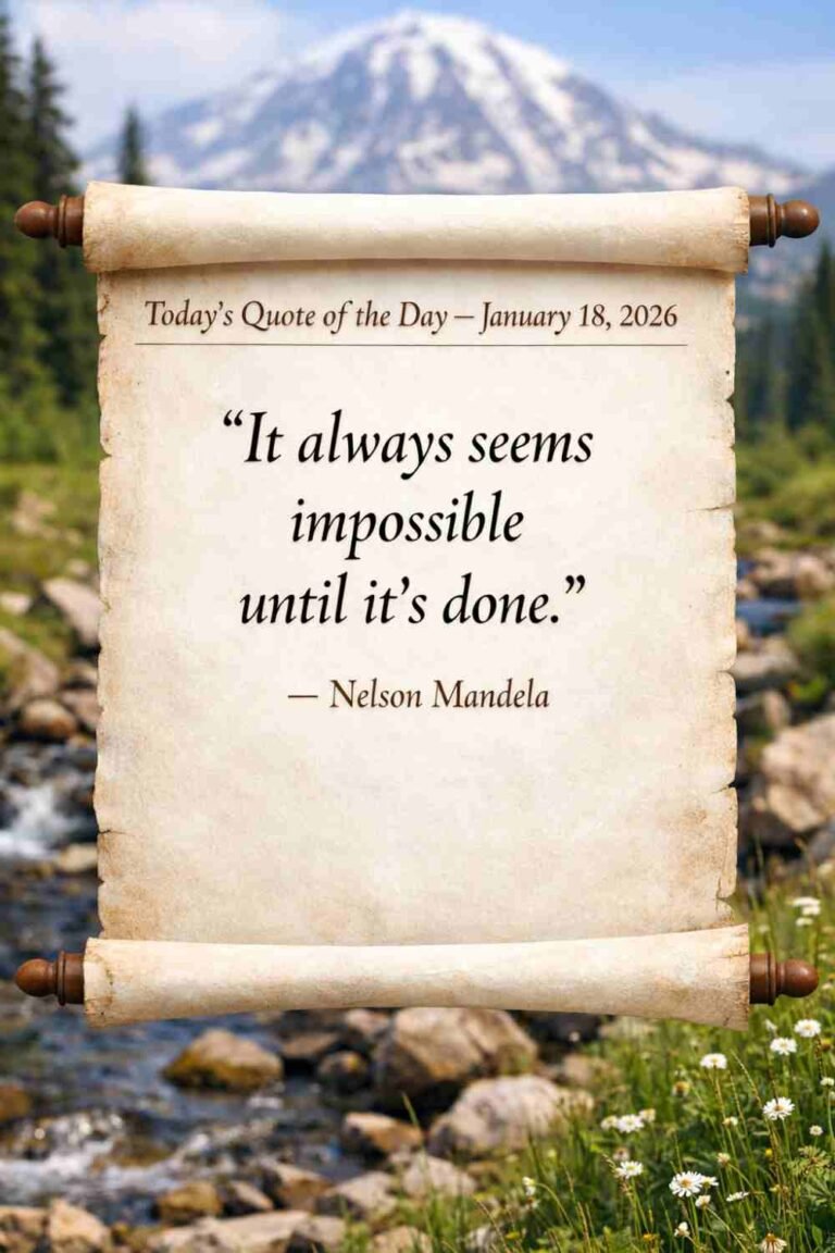 Today's Quote of the Day from Nelson Mandela - January 18th 2026