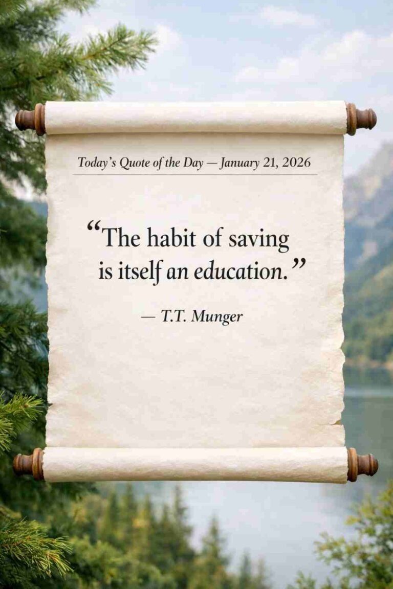 Today's Quote of the Day from T.T. Munger - January 21st 2026