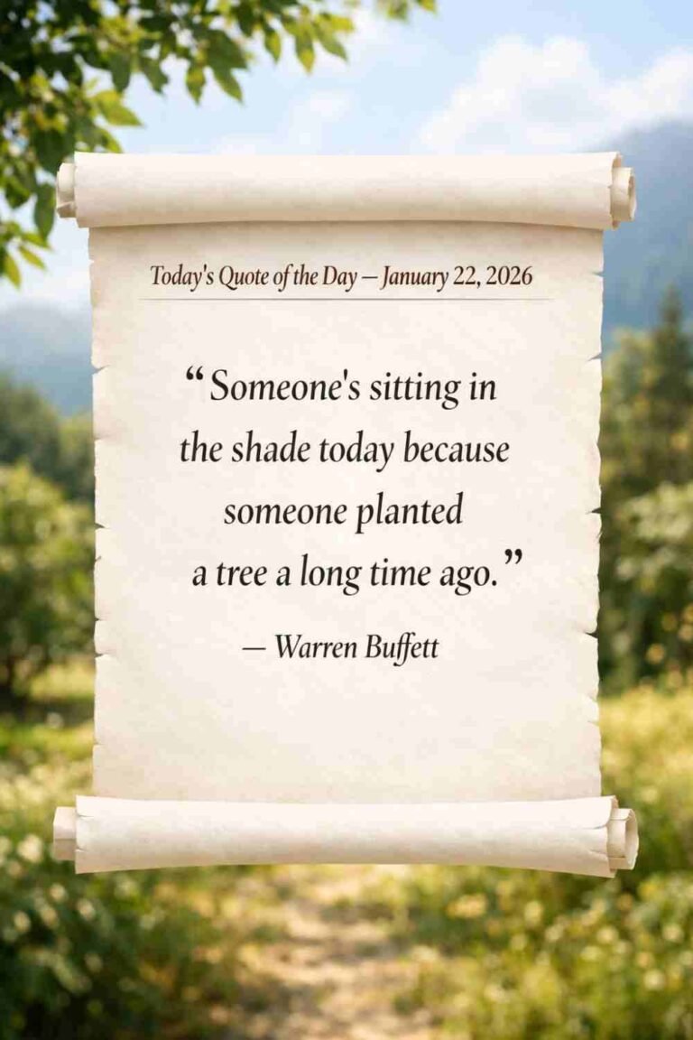 Today's Quote of the Day from Warren Buffet - January 22nd 2026