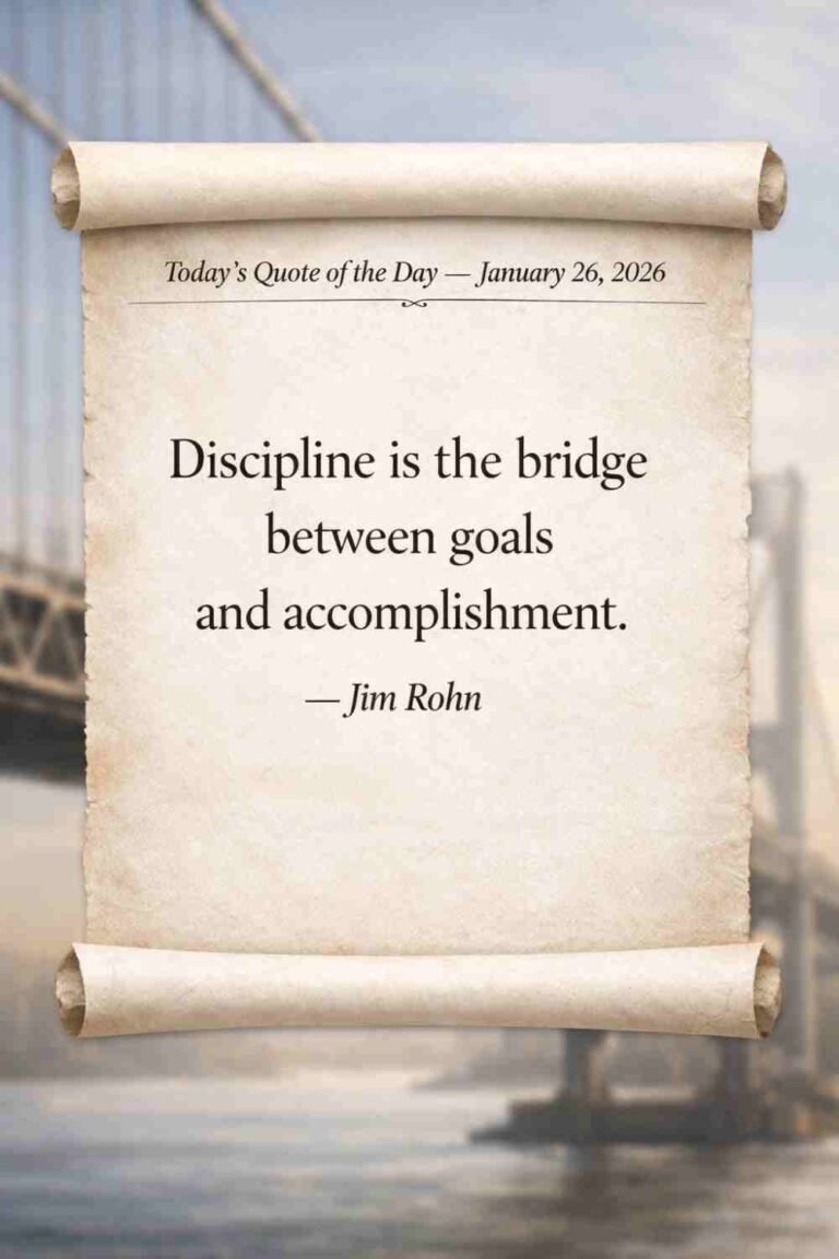 Today's Quote of the Day from Jim Rohn - January 25th 2026