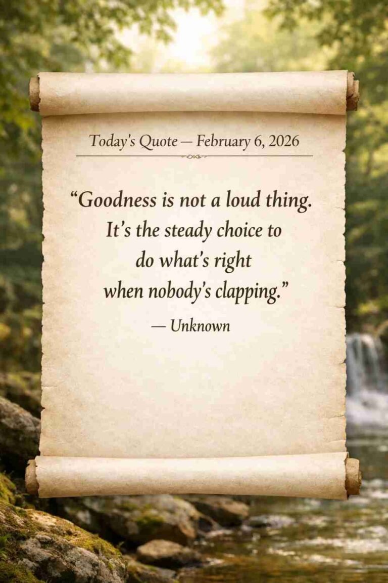 Today's Quote of the Day from Unknown - February 6th 2026