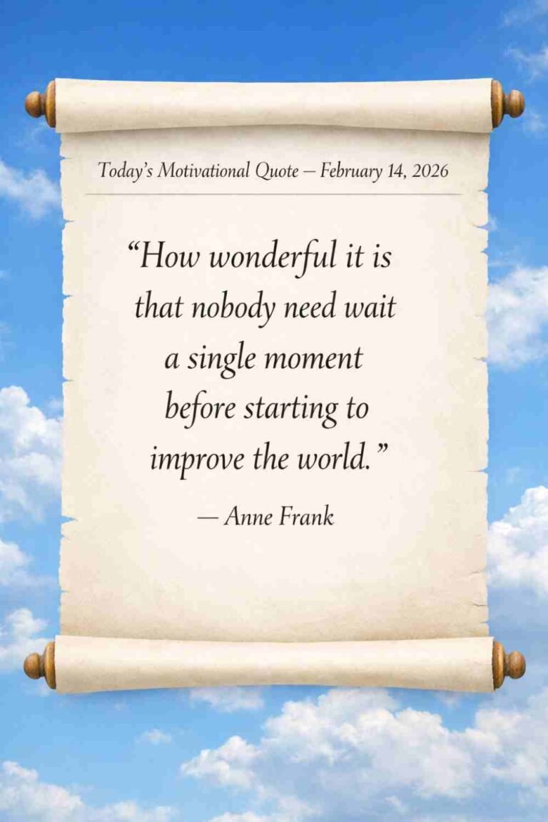 Today's Quote of the Day from Anne Frank - February 14th 2026