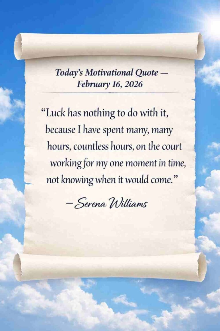 Today's Quote of the Day from Serena Williams - February 16th 2026