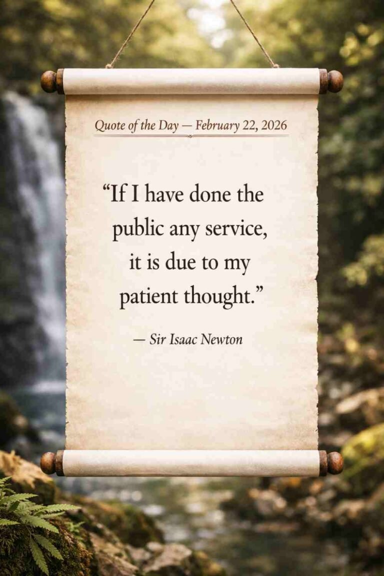 Today's Quote of the Day from Sir Isaac Newton - February 22nd 2026