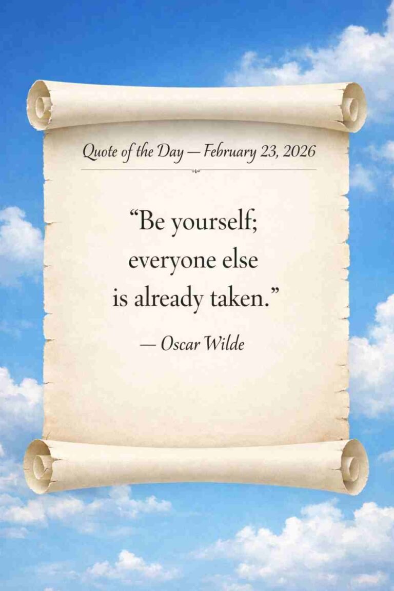 Today's Quote of the Day from Oscar Wilde - February 23rd 2026