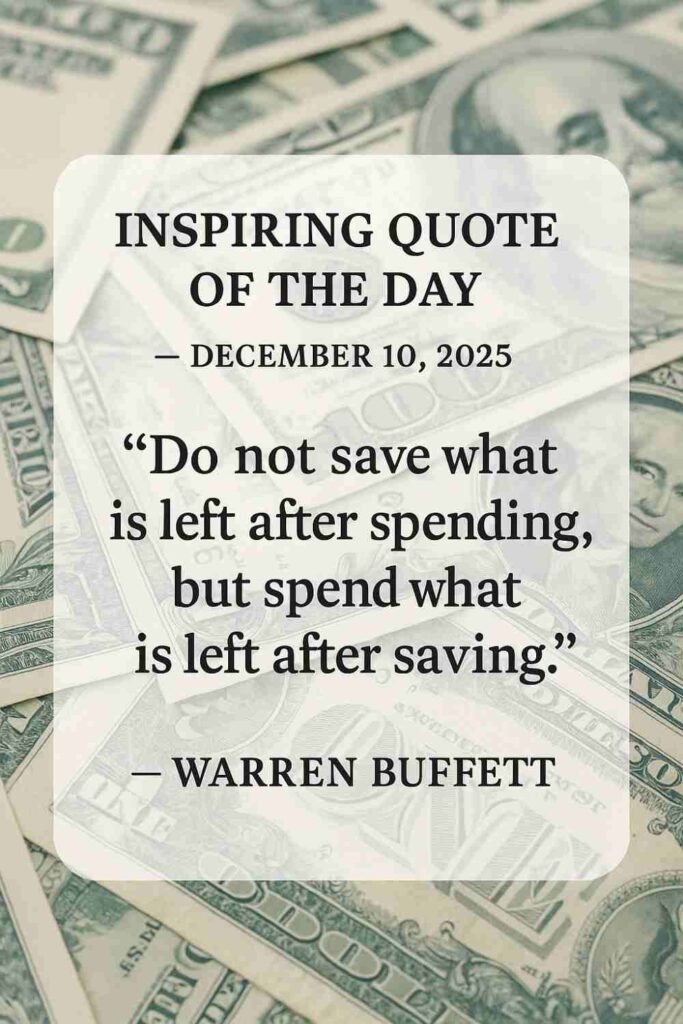 Today's Quote from Warren Buffet - December 10th 2025