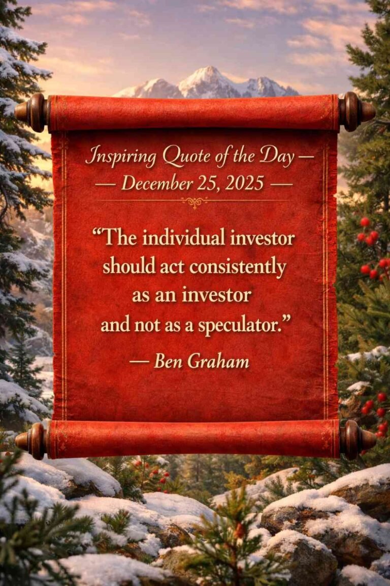 Today's Quote of the Day from Ben Graham - December 25th 2025