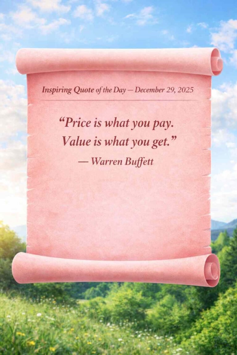 Today's Quote of the Day from Warren Buffet - December 29th 2025