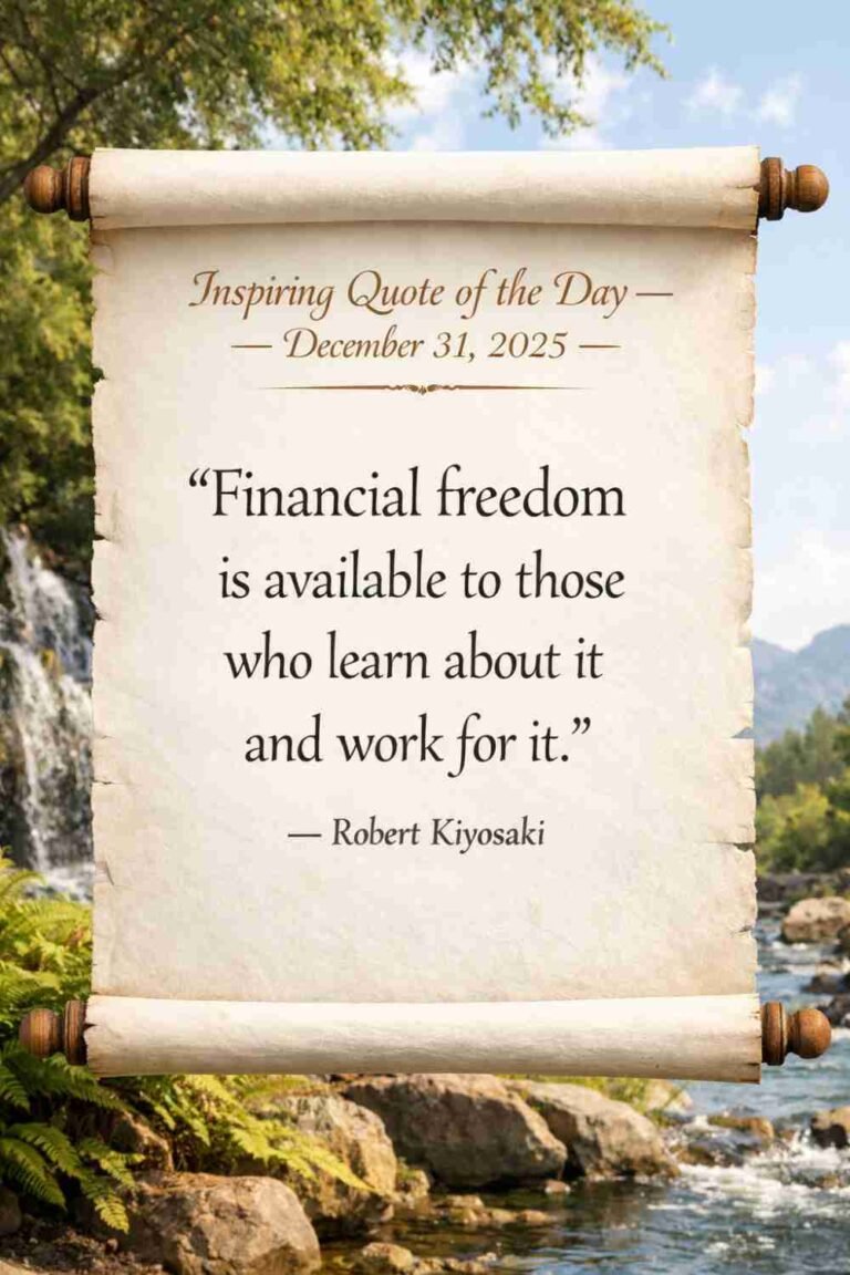 Today's Quote of the Day from Robert Kiyosaki - December 31st 2025
