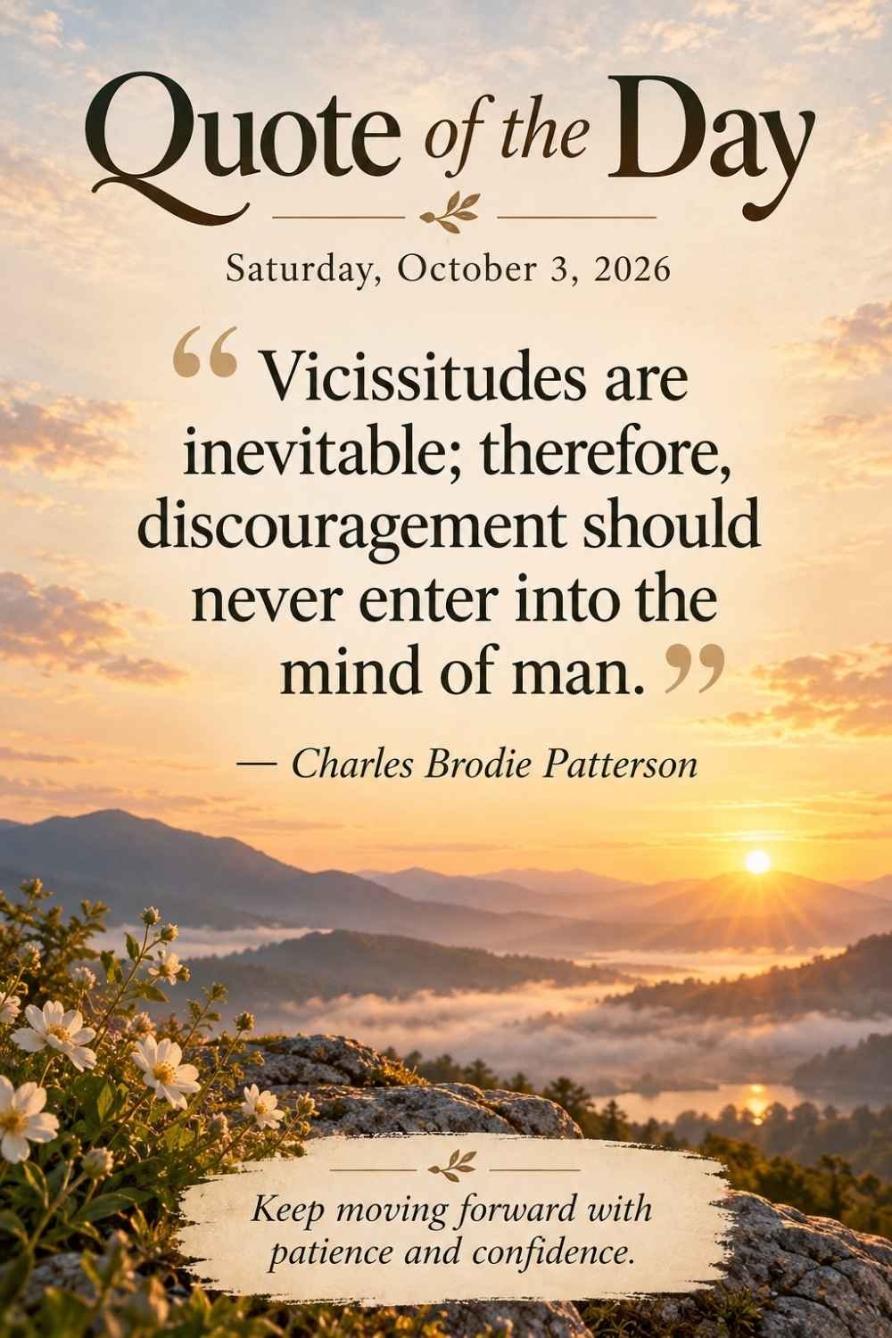Quote of the Day for October 3, 2026 by Charles Brodie Patterson