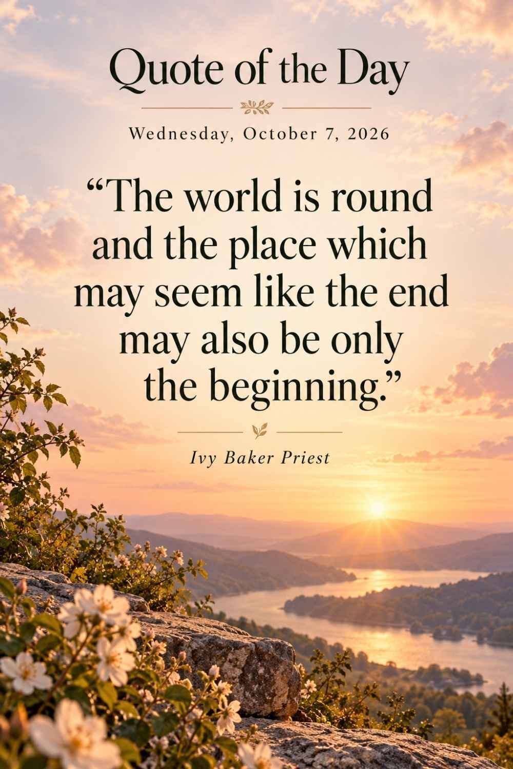 Quote of the Day for October 7, 2026 by Ivy Baker Priest