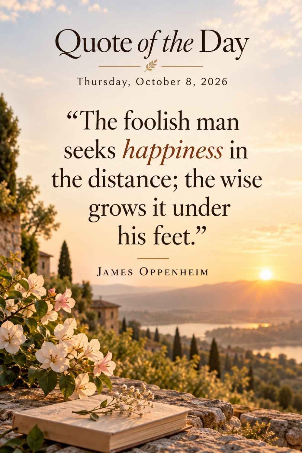 Quote of the Day for October 8, 2026 by James Oppenheim